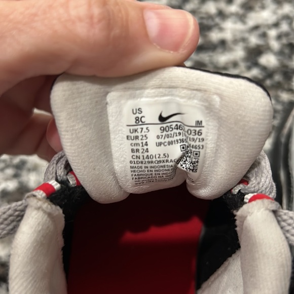 Airmax nike  infant 8c black red gray - Picture 4 of 11